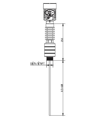高溫導(dao)波雷達(da)物位計(ji)外型尺(chi)寸圖