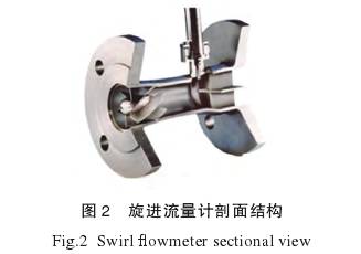 旋進漩渦(wo)流量計剖(pou)面結構圖(tu)