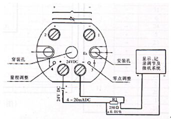 熱電偶(ou)一體化溫(wen)度變送器(qi)接線圖