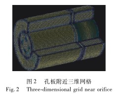 孔(kong)闆流(liu)量計(ji)附近(jin)三維(wei)網格(ge)圖