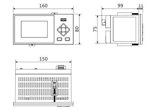 迷你型(xing)無紙記(ji)錄儀尺(chi)寸圖